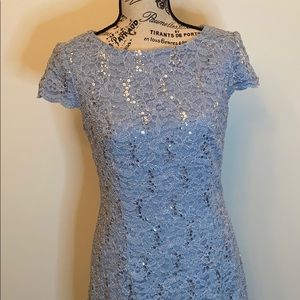 Lace and Jeweled Light Blue Formal Dress 8